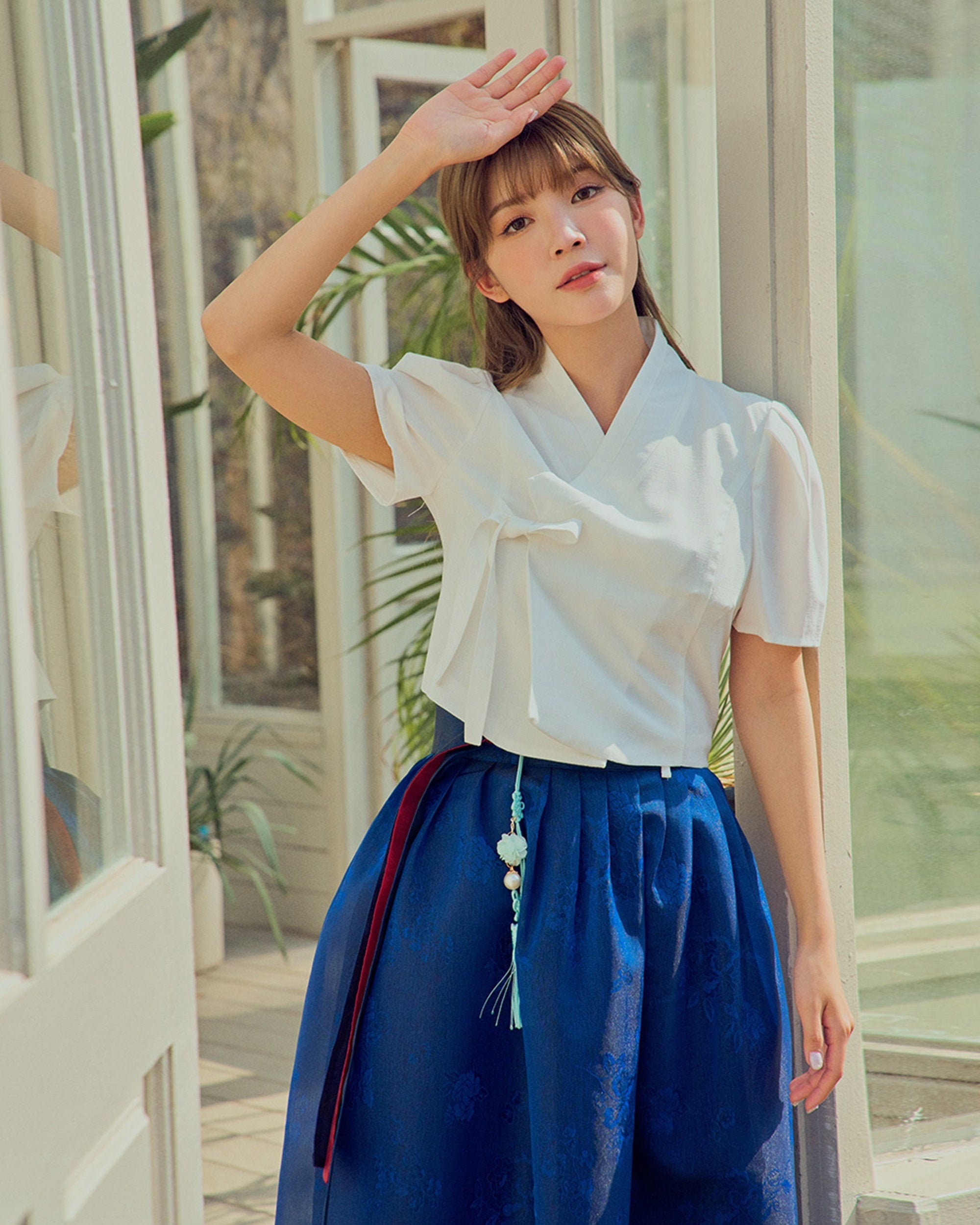 Korean Modern Hanbok Short-sleeved Jeogori for Summer Korean K