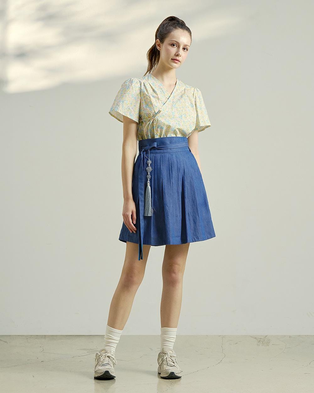 Women's Wrap Skirt, High Waist Skirt Korean Hanbok Mini Skirt