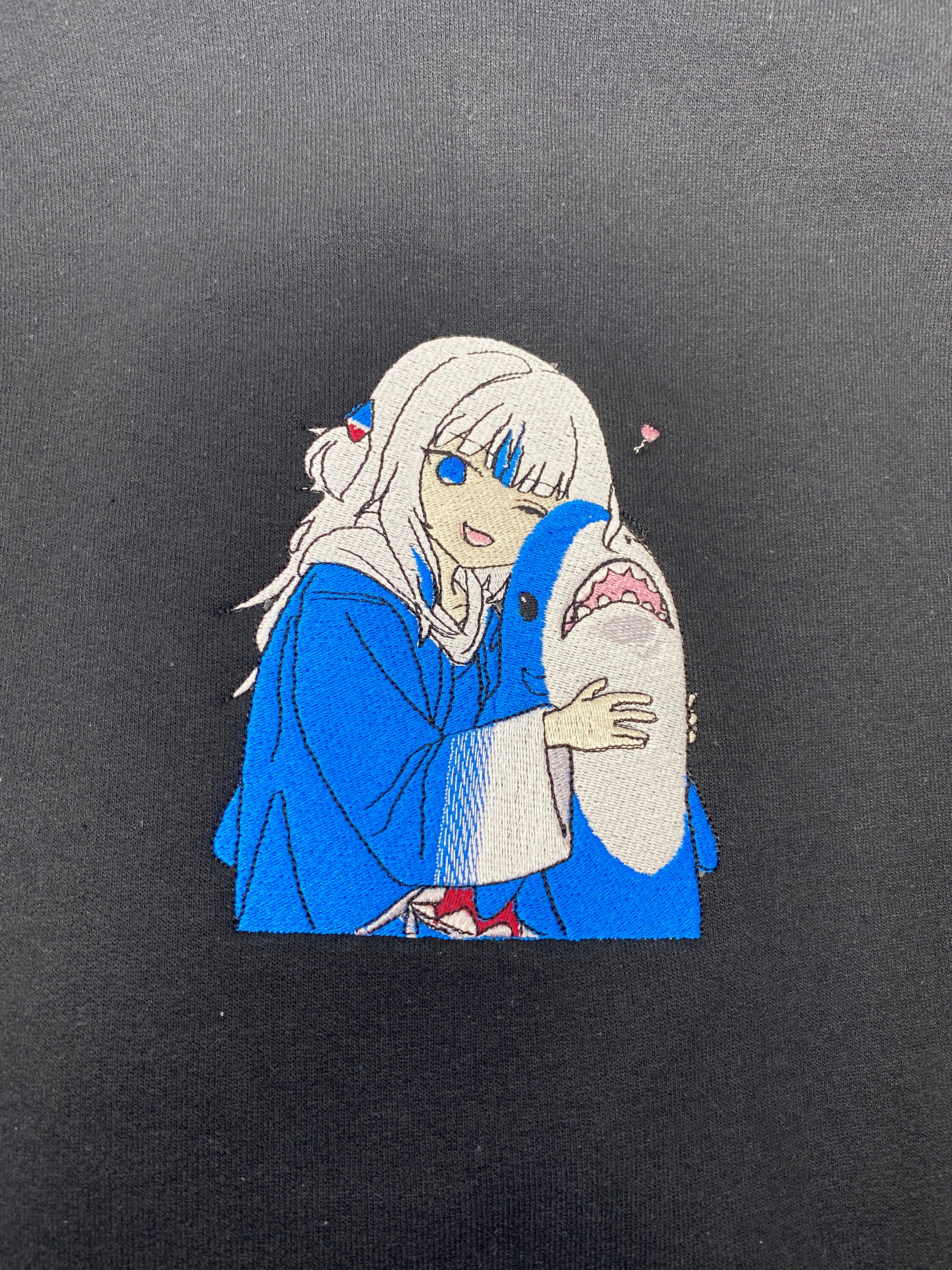 Gawr Gura Vtuber Hololive Embroidered Black Hoodie Free Etsy Gawr Gura Vtuber Hololive Embroidered Black Hoodie Free Etsy