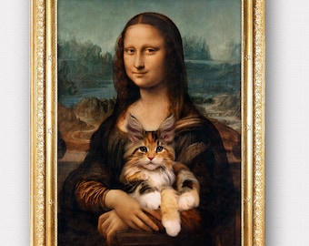 有名な絵画に描かれたあなたのペット、肖像画の猫、犬、レオナルド・ダ