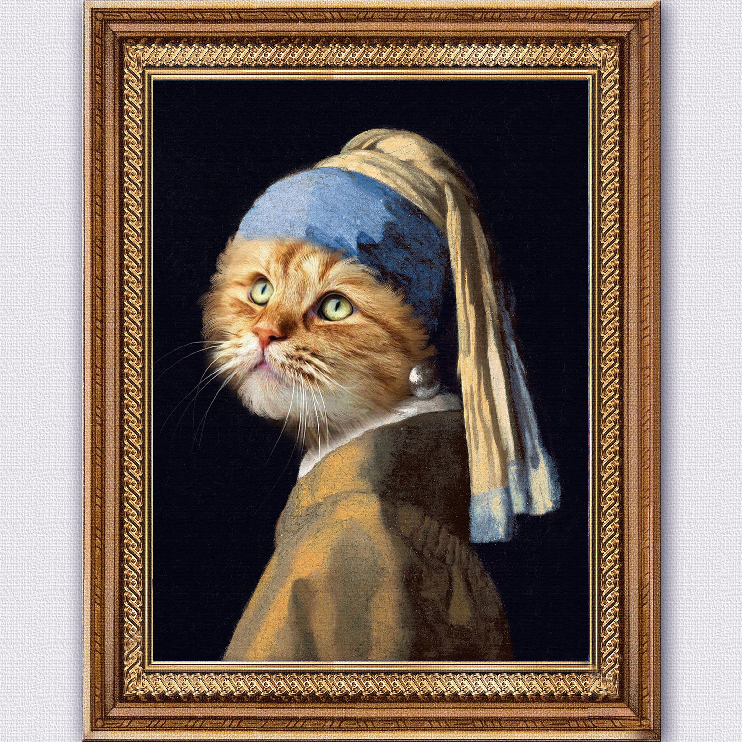 Votre Animal Dans Les Tableaux Célèbres, Portrait Chat, Chien, Léonard de Vinci, Vermeer, Boticelli,