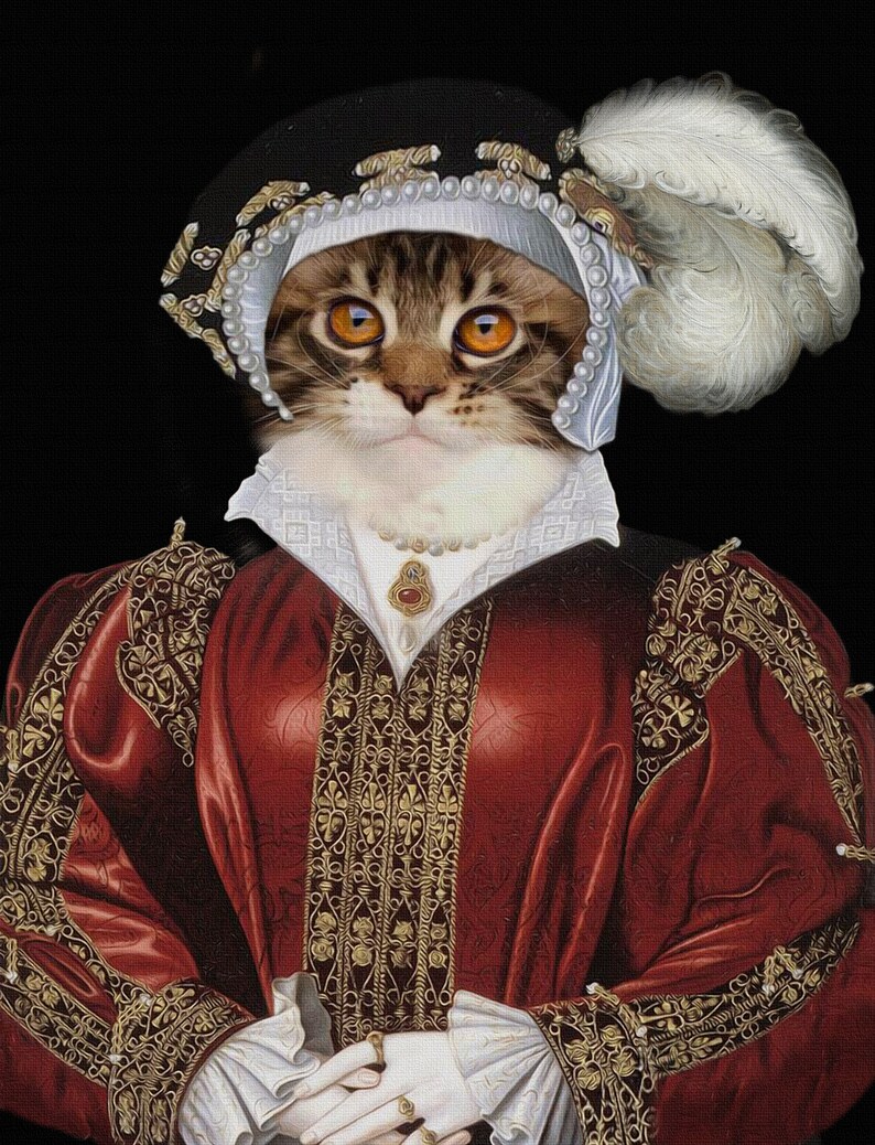 Custom Pet Portrait,Renaissance Pet portraits,Regal pet portrait,Royal Pet Portrait,Unique gifts,Funny gifts,Dog art,pet painting,cat,dog