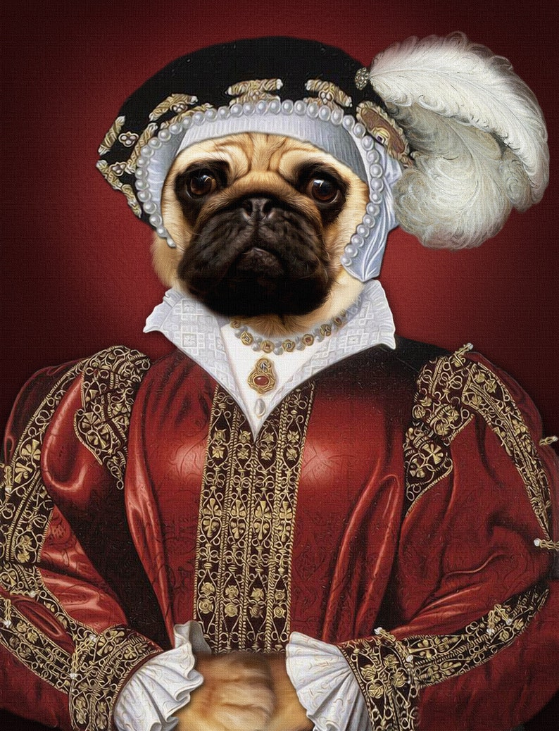 Custom Pet Portrait,Renaissance Pet portraits,Regal pet portrait,Royal Pet Portrait,Unique gifts,Funny gifts,Dog art,pet painting,cat,dog