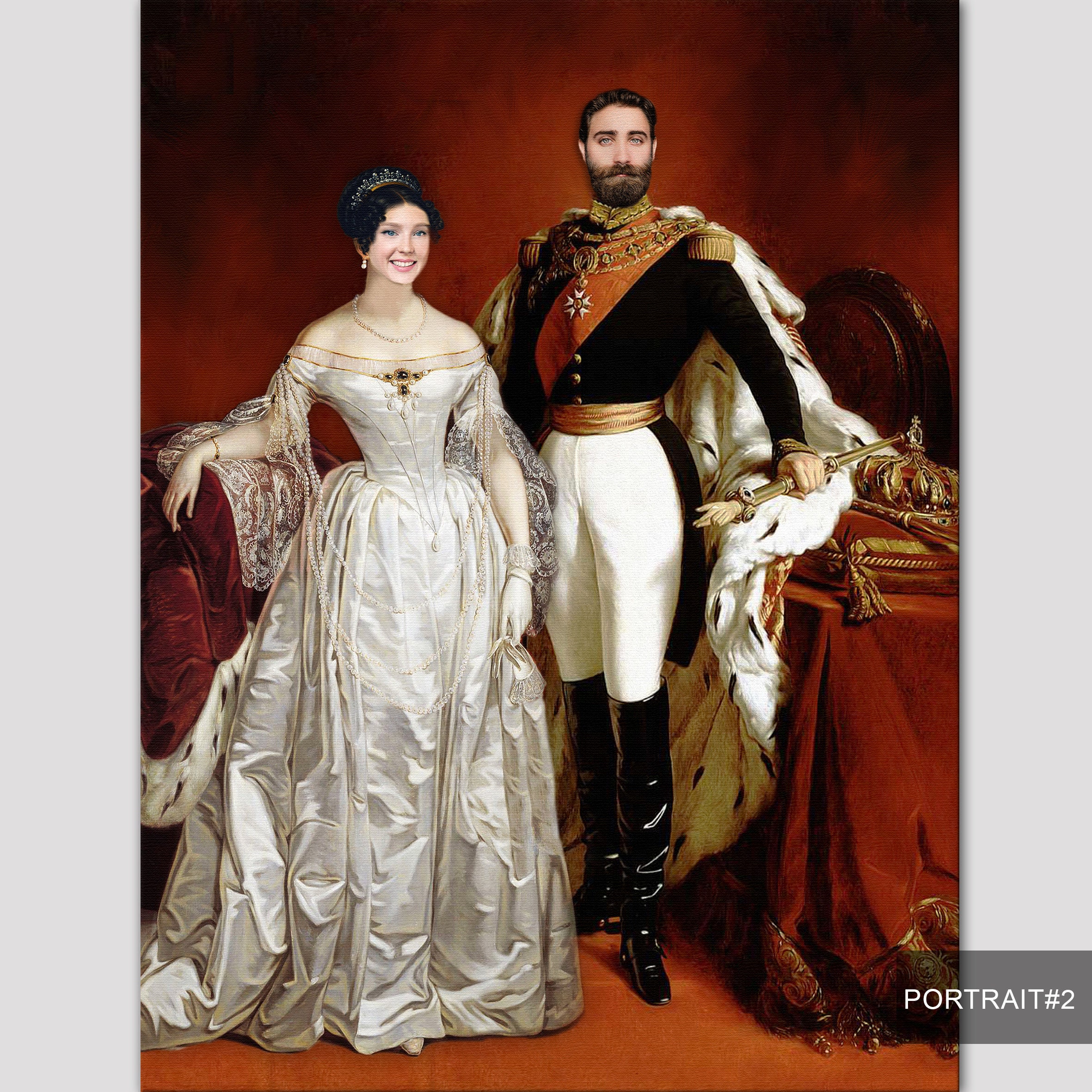 パーソナライズされた肖像画、カップルの肖像画、歴史的肖像画、王室の