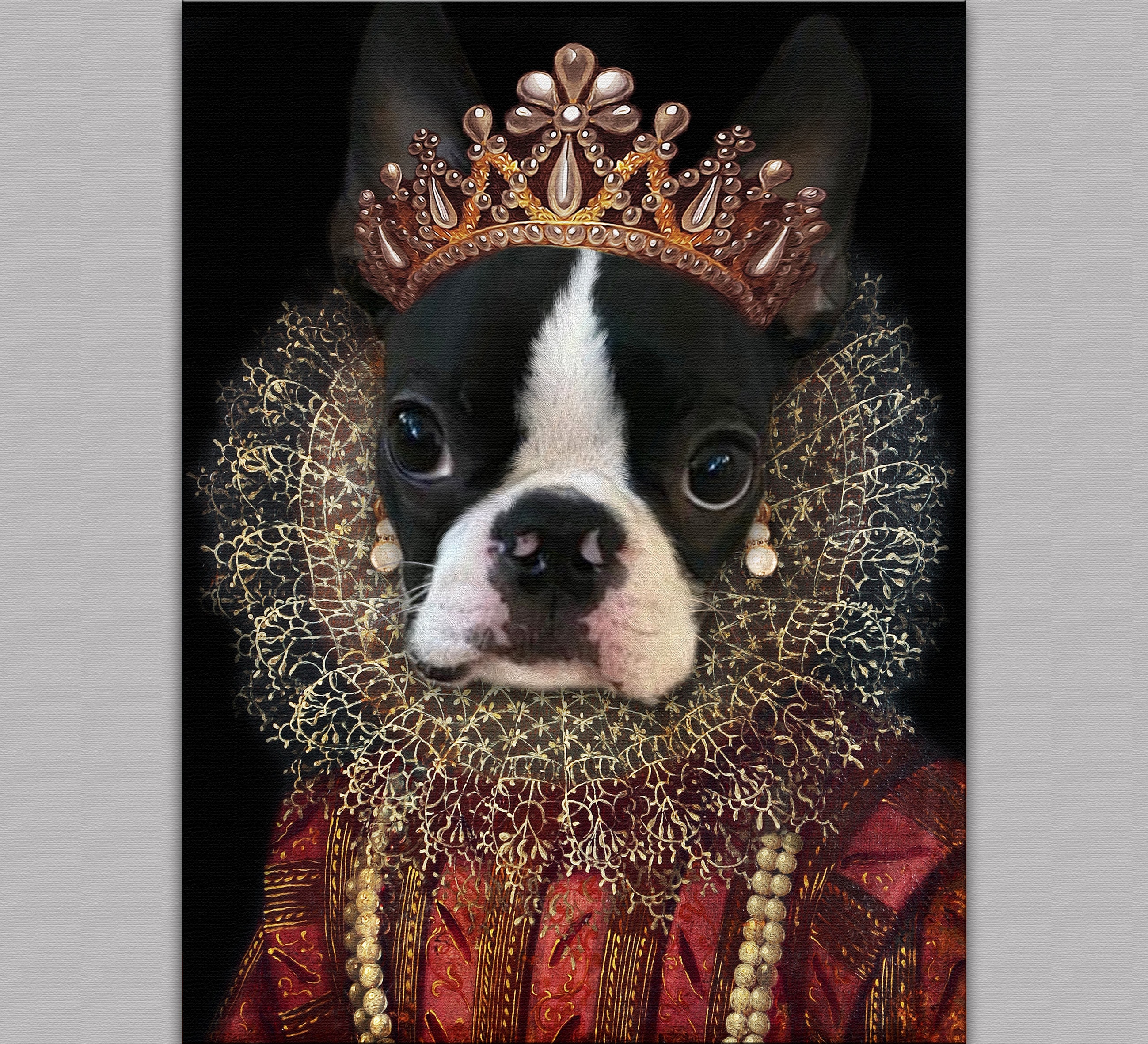 Custom Pet portrait,Renaissance pet portrait,Regal pet