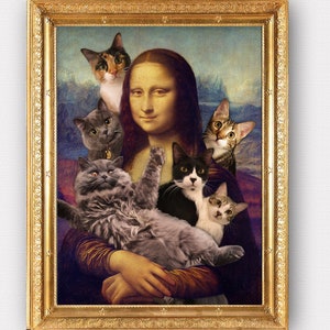 有名な絵画に描かれたあなたのペット、肖像画の猫、犬、レオナルド・ダ