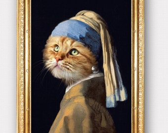 Your pet in a masterpiece,Custom portrait,Leonard DaVinci,Vermeer,Boticelli,Fine art paper print or Digital file