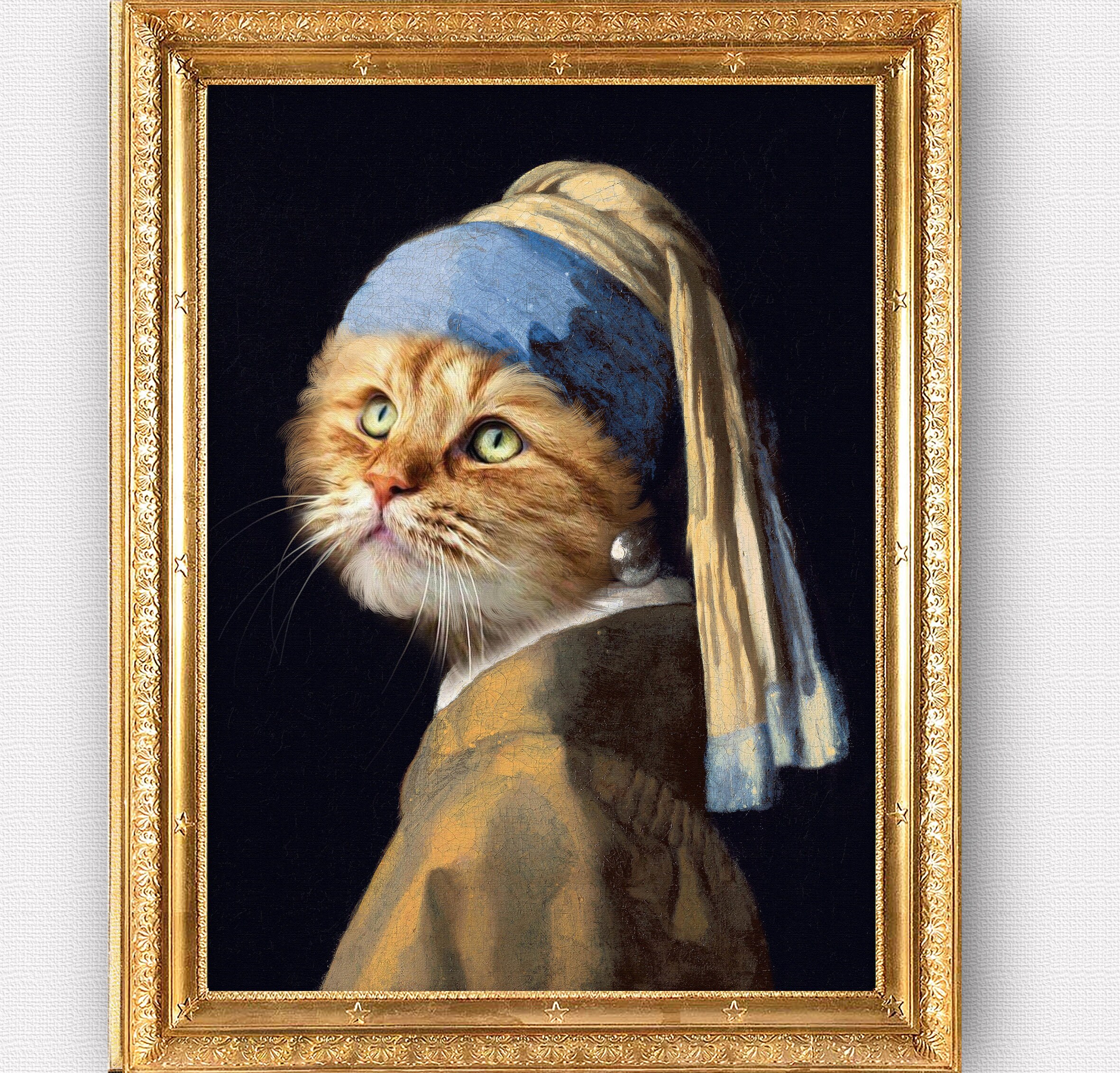 Ceanothe Tableau Sur Verre Chat Vintage 45x65 Cm - Impression HD Fabriqué En France