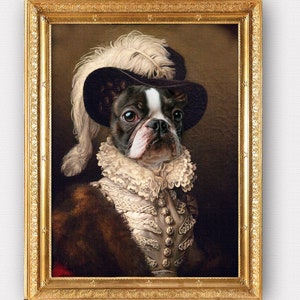 Custom Pet portrait,Romantic pet portrait,Regal pet portrait,Royal Pet Portrait,Historical portrait,Fine Art print or Digital file image 1