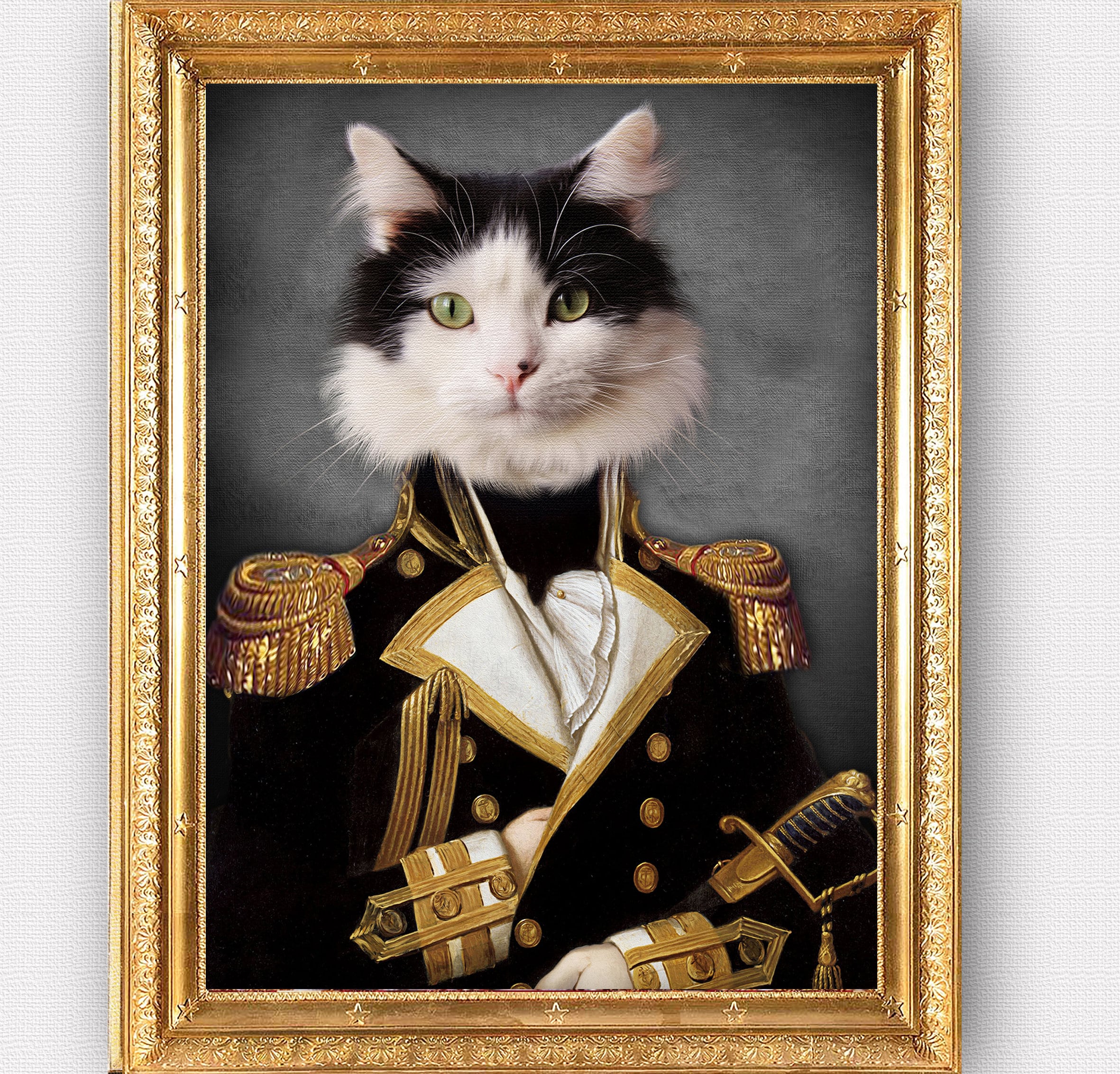 Custom Pet portrait,Military pet portrait,Regal pet portrait,Royal Pet Portrait,Military portrait,Fine Art print or Digital file