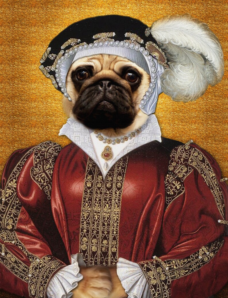 Custom Pet Portrait,Renaissance Pet portraits,Regal pet portrait,Royal Pet Portrait,Unique gifts,Funny gifts,Dog art,pet painting,cat,dog