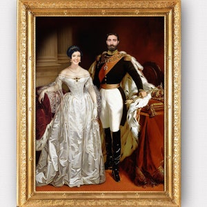 Custom couple portrait,Royal couple,Couple portrait,Personalised portrait,Custom family portrait,Couple gift,Personalized gift,High quality