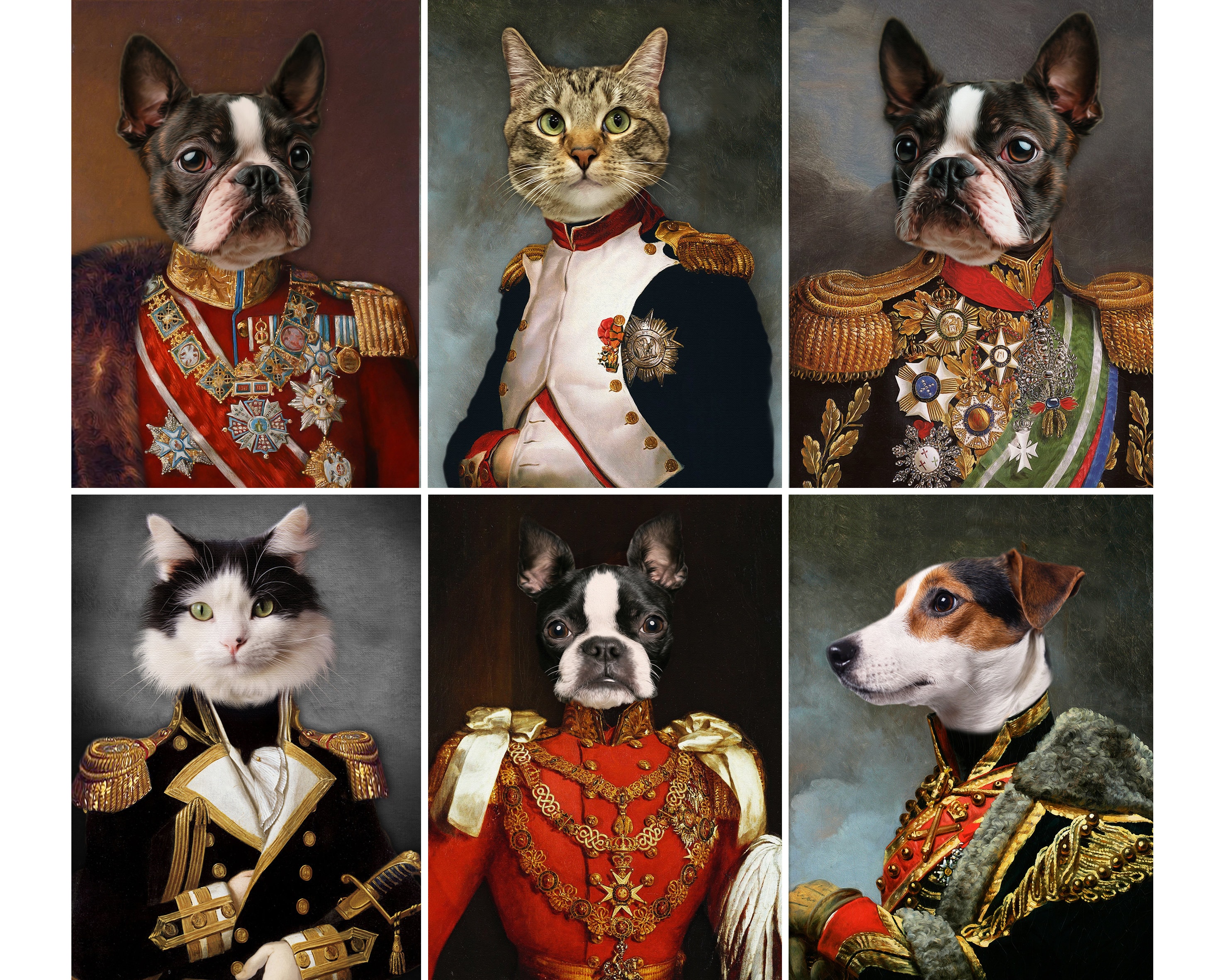 Portrait Animal Personnalisé, Portrait Militaire, Portrait Chat Chien, Impression Fine Art ou Fichie