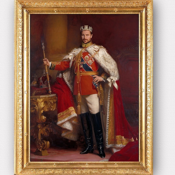 Portrait royal personnalisé,Portrait d'après photo,Portrait masculin,Portrait roi,Empereur,Impression FineArt ou Fichier numérique