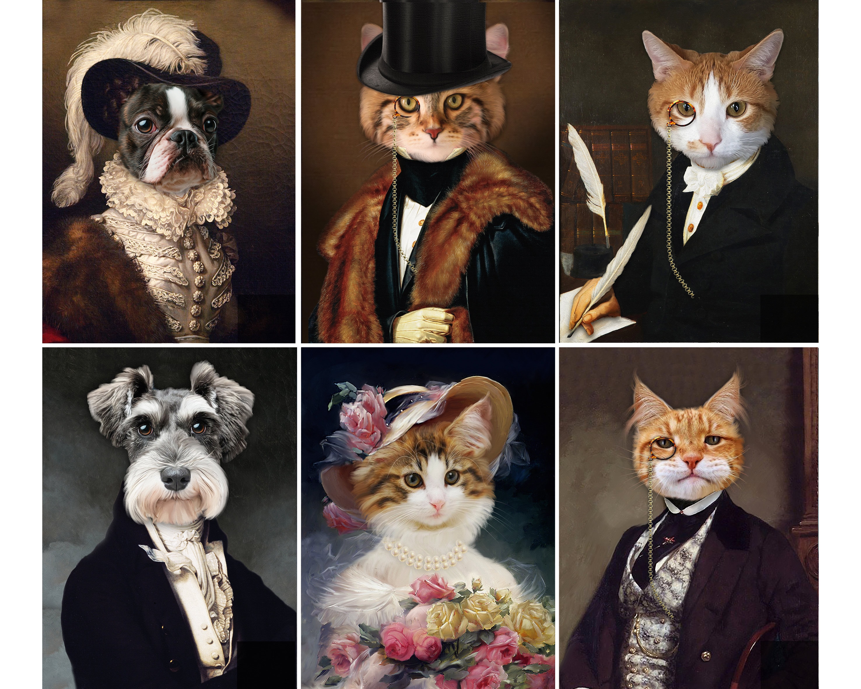 Tableau Personnalisé, Portrait Romantique, Portrait Chat, Portrait Chien, Cadeau Personnalisé, Impre