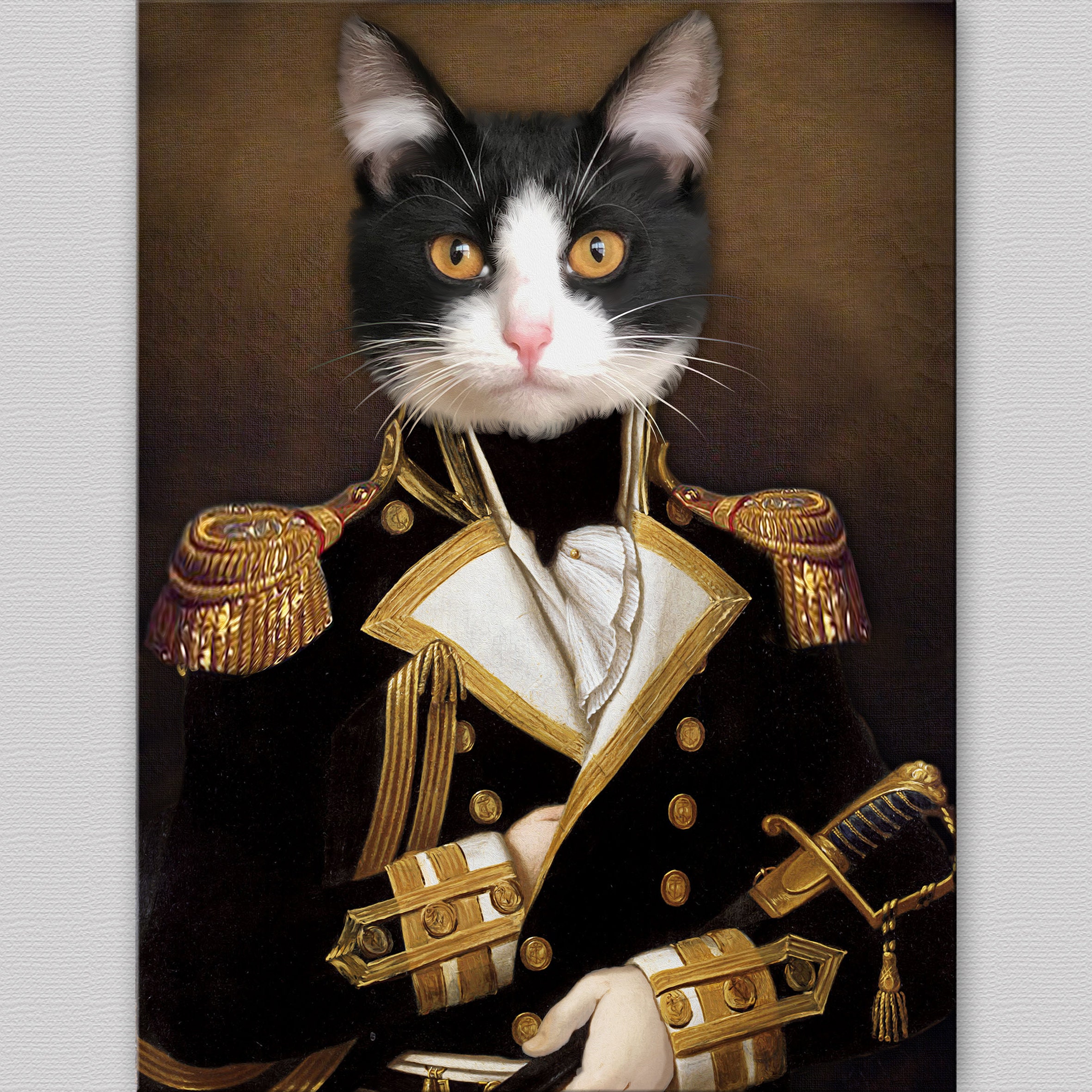 Your pet in military uniform Custom Pet portrait  Royal  