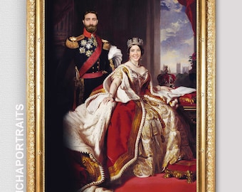 Custom royal portrait,Royal couple,Couple portrait,Custom family portrait,Couple gift,Wedding gift,Personalized gift,High quality