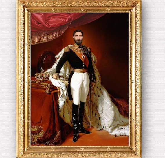 Portrait personnalisé,d'après photo,Portrait masculin,Portrait historique,Portrait royal,Militaire,Impression FineArt ou Fichier digital