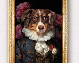 Portrait animal personnalisé,Portrait royal,Portrait chat,Portrait chien,Cadeau personnalisé,Impression Fine Art ou fichier numérique