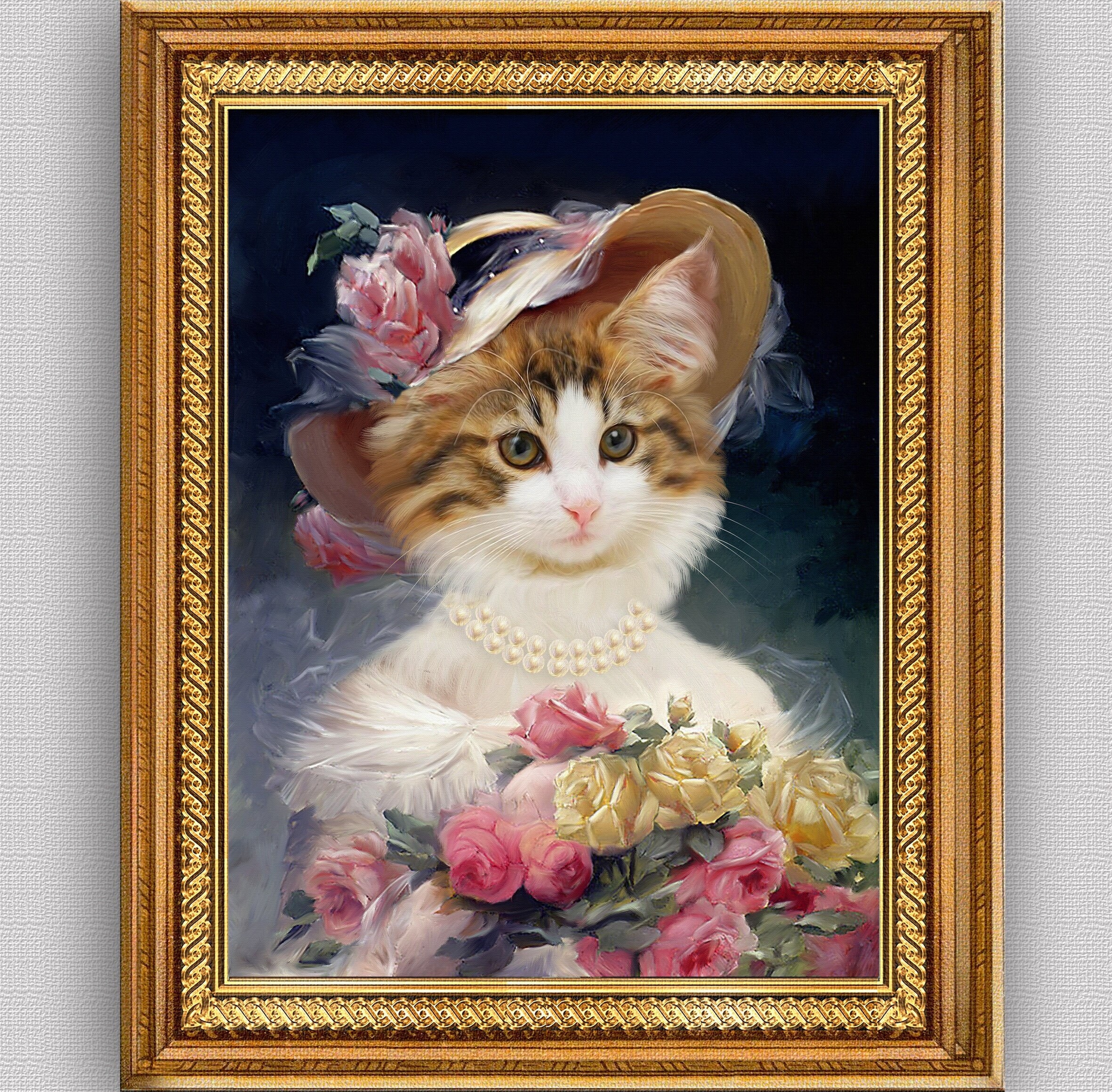 Portrait Animal Personnalisé, Portrait Romantique, Portrait Chat Personnalisé, Portrait Chien, Impre