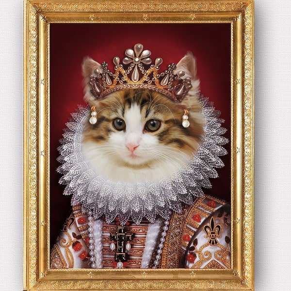 Custom Pet portrait,Renaissance pet portrait,Regal pet portrait,Royal Pet Portrait,Historical portrait,Fine Art print or Digital file