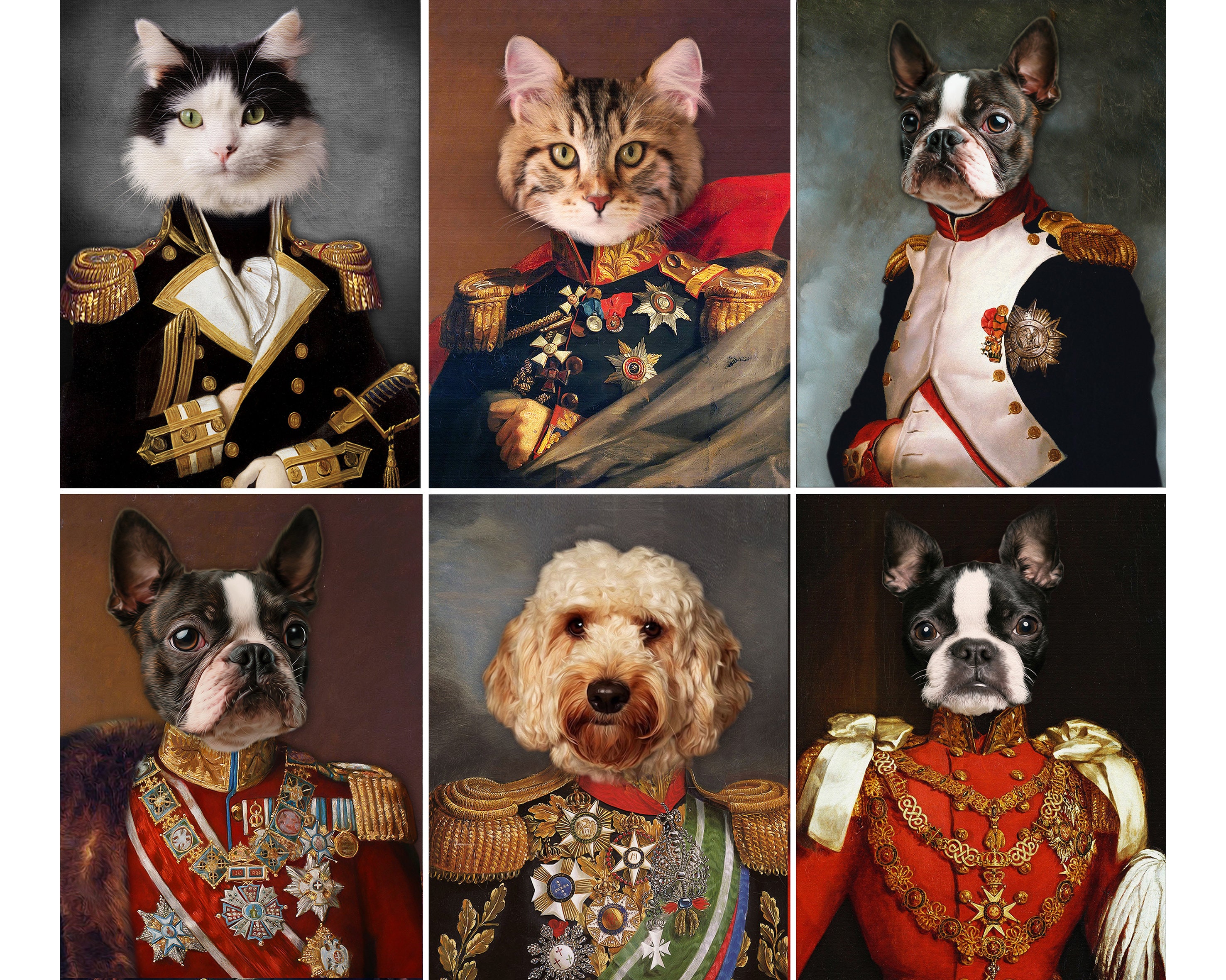 Portrait Animal Personnalisé, Portrait Militaire, Portrait Chat Chien, Impression Fine Art ou Fichie