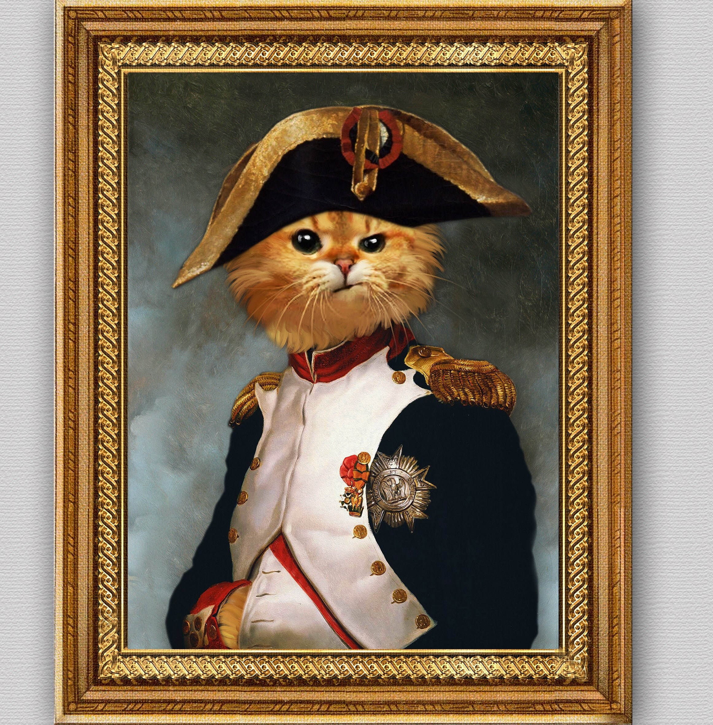 Portrait Animal Personnalisé, Portrait Napoléon, Portrait Chat Chien, Impression Fine Art ou Fichier