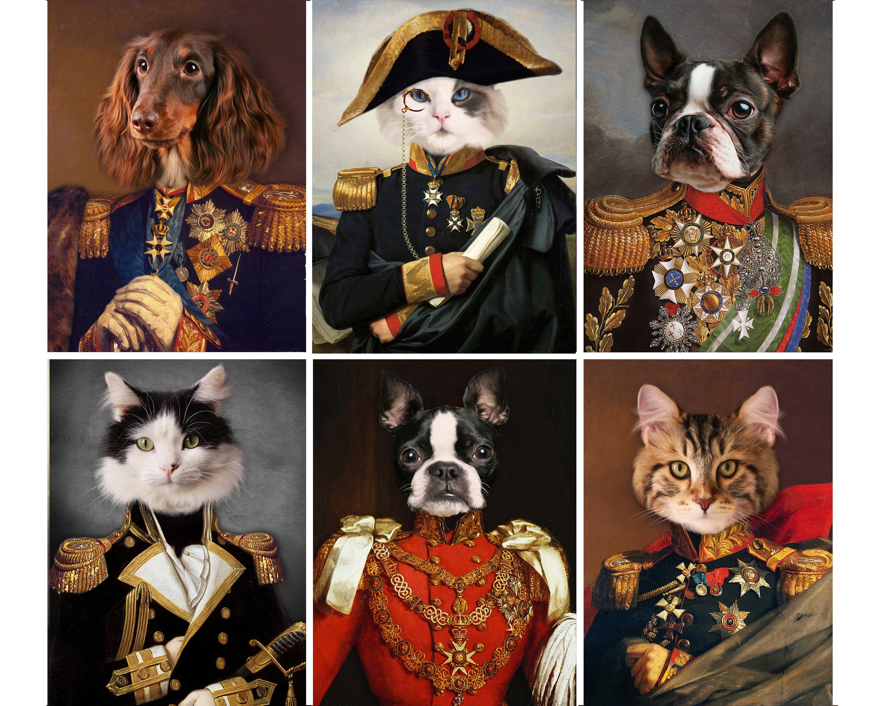 Portrait Animal Personnalisé, Portrait Militaire, Portrait Chat Chien, Impression Fine Art ou Fichie