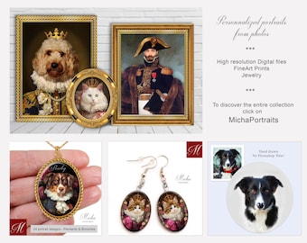 パーソナライズされた肖像画、カップルの肖像画、歴史的肖像画、王室の