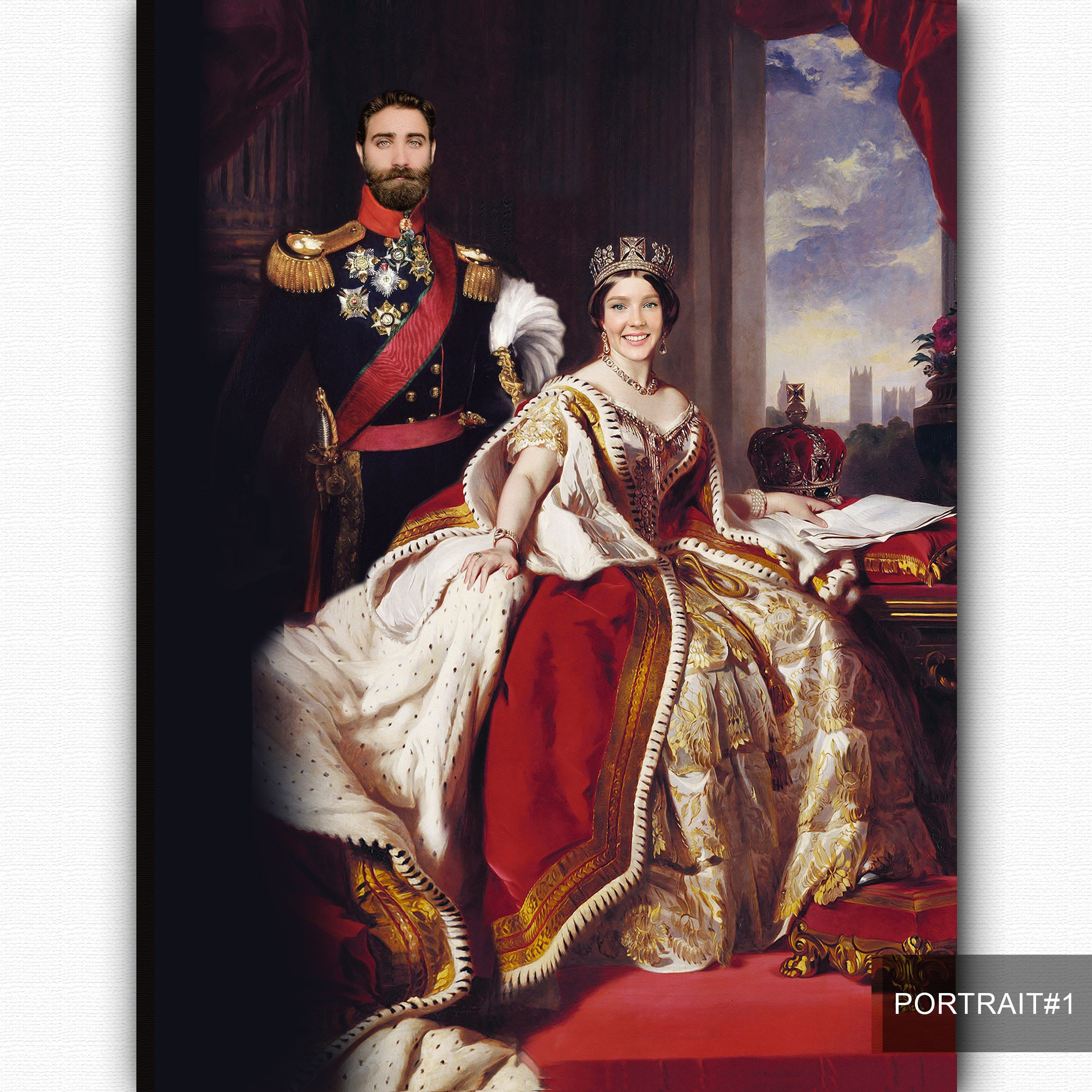 パーソナライズされた肖像画、カップルの肖像画、歴史的肖像画、王室の