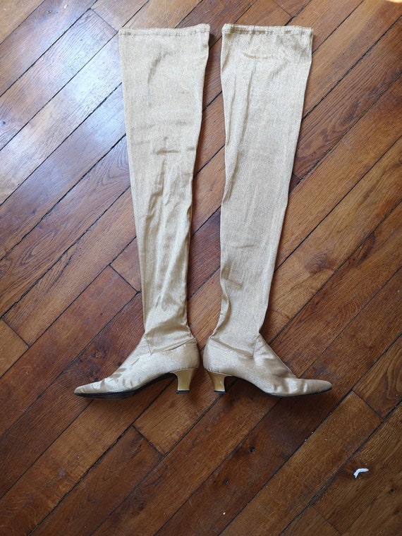 Incredible Gold lurex over the knee Italian vintag
