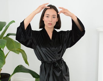 Kimono velvet robe, velour robe, long bridal robe, long velvet robe, bridesmaid robe,