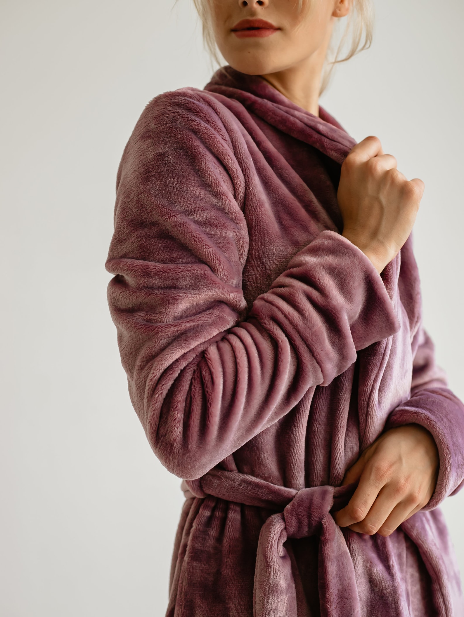 Plush robes for women plush robe Dusty Rose long fleece Etsy