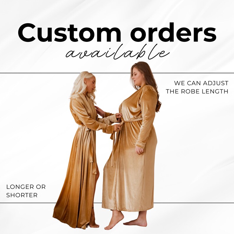 Bodenlange Robe, Samt-Robe, lange Robe für Braut, Braut-Robe, Brautparty-Robe Bild 15