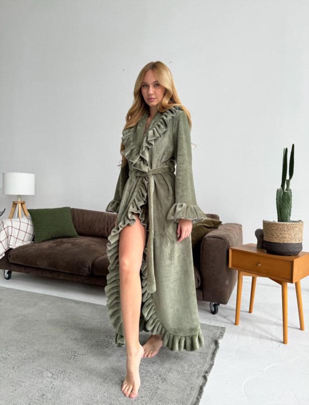 Warm Robe Long Fleece Robe, Warm Cozy Women’s Bathrobe, Luxury Winter Homewear ...