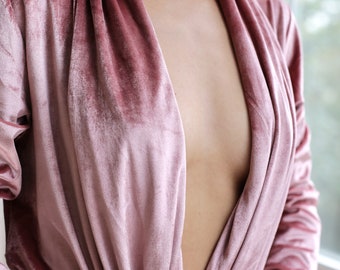 Long bridal robe, long velvet robe, bridesmaid robe, bridesmaid robes set
