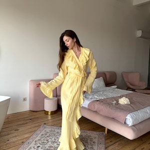 knee length dresses for ladies Long Full Length Light Blue Silky Shiny Sexy Satin Lace Wrap Bathrobe –  Just For You Boutique® main image 1
