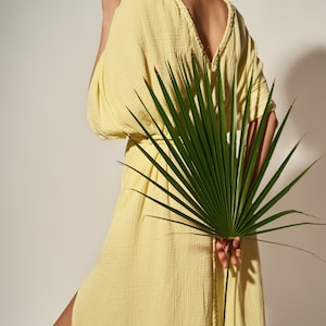 Aphrodite Goddess Gown White Kaftan Dress | Beach Long Tunic Dress