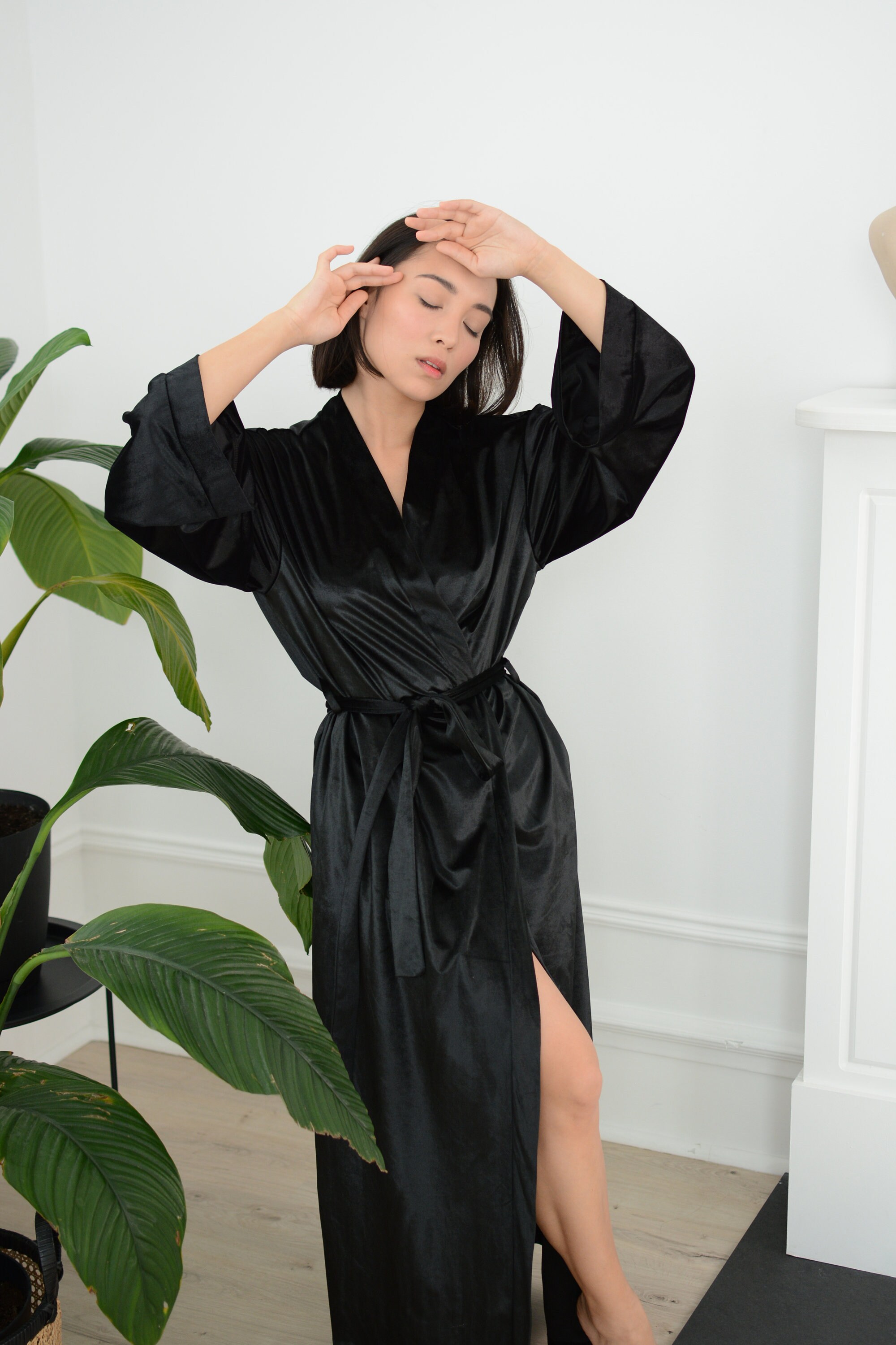 Kimono Velvet Robe Golden Robe Gold Velour Velour Robe Etsy Australia