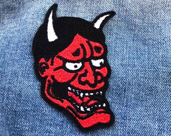 Oni Mask Patch Etsy