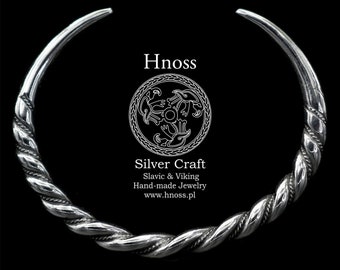 Vriden och hamrad nål Viking & Slavisk Lunula Armband (2-fat)