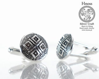 Silver Slavic Cufflinks - Mokosh