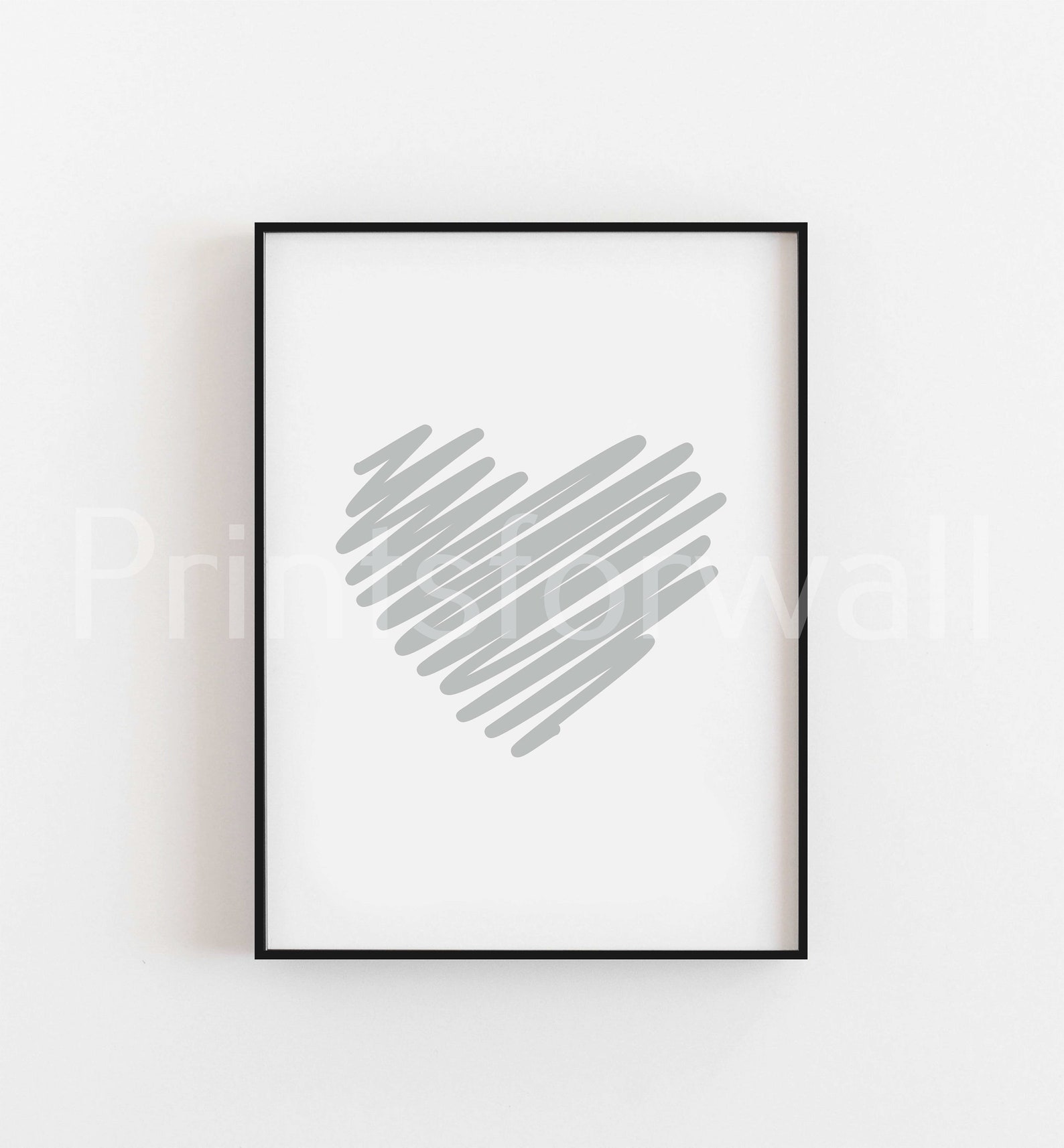 Love Art Print Heart Wall Print Love Wall Art Grey Wall Etsy