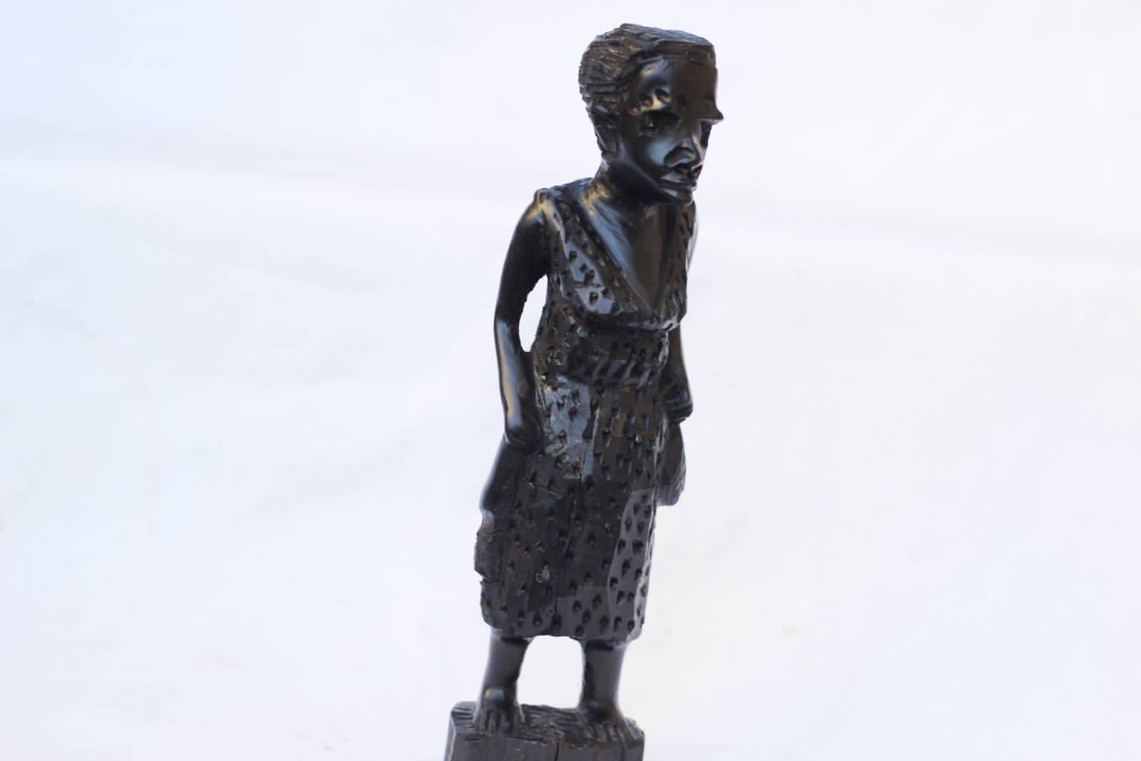 African Sculpture of the spirit medium Mbuya Nehanda. Ebony wood sculpture.