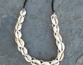 Cowrie Shell Choker: Ethnic Tribal Beach Necklace
