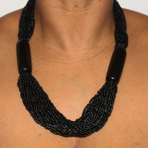 African tribal necklace.Multi strand Beaded necklace. Beaded Chocker.