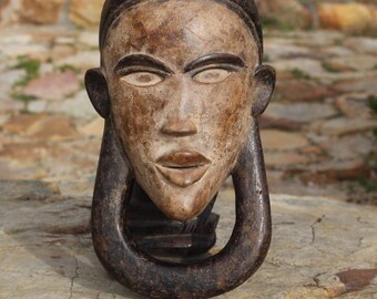 Bakongo mask.  Congo style mask. Wooden wall decor. Wooden  Central Africa art. Traditional mask