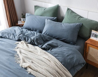 Blue Gray Bedding Etsy