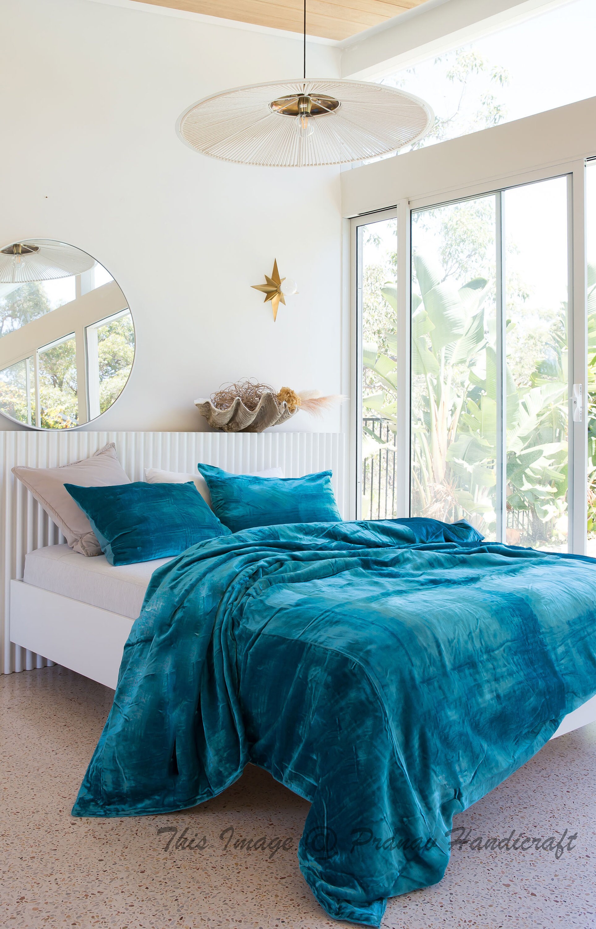 3 Pieces Set Ultra Luxe Blue Velvet Duvet Cover Boho Bedding Etsy