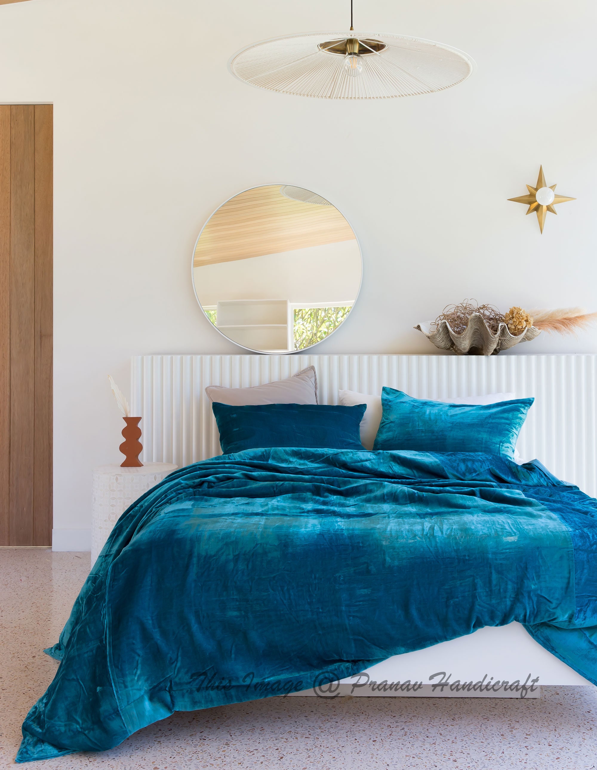 3 Pieces Set Ultra Luxe Blue Velvet Duvet Cover Boho Bedding Etsy